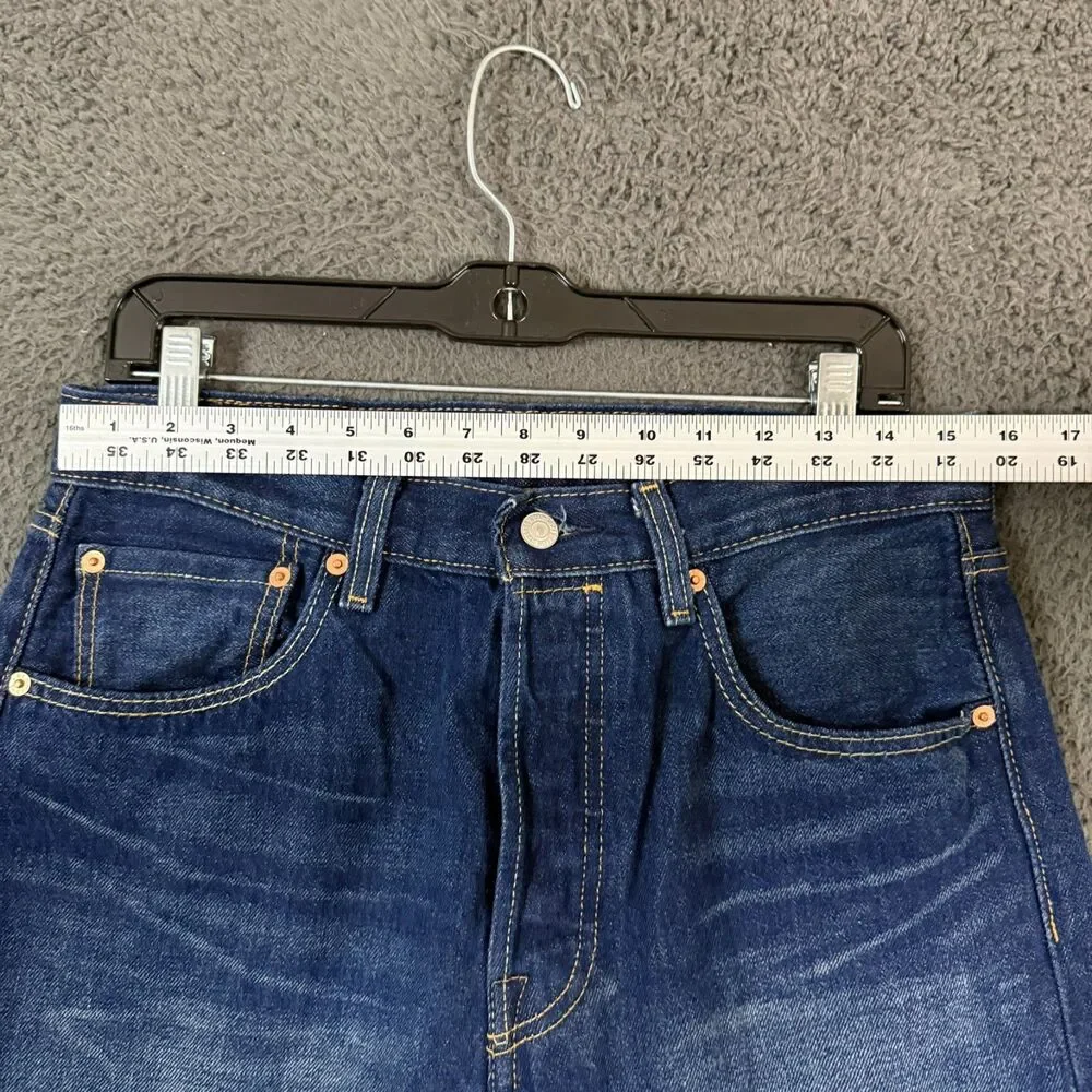 Levis 501 Lot 93 Jeans Mens 32x32 Blue Straight Fit Dark Wash Premium Denim